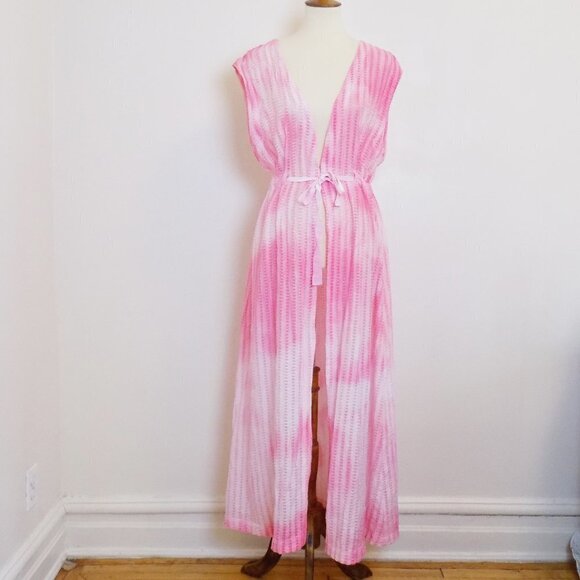 upcycled hand dyed dress coverup long maxi beachy boho bohemian flowy fairy - Picture 1 of 10